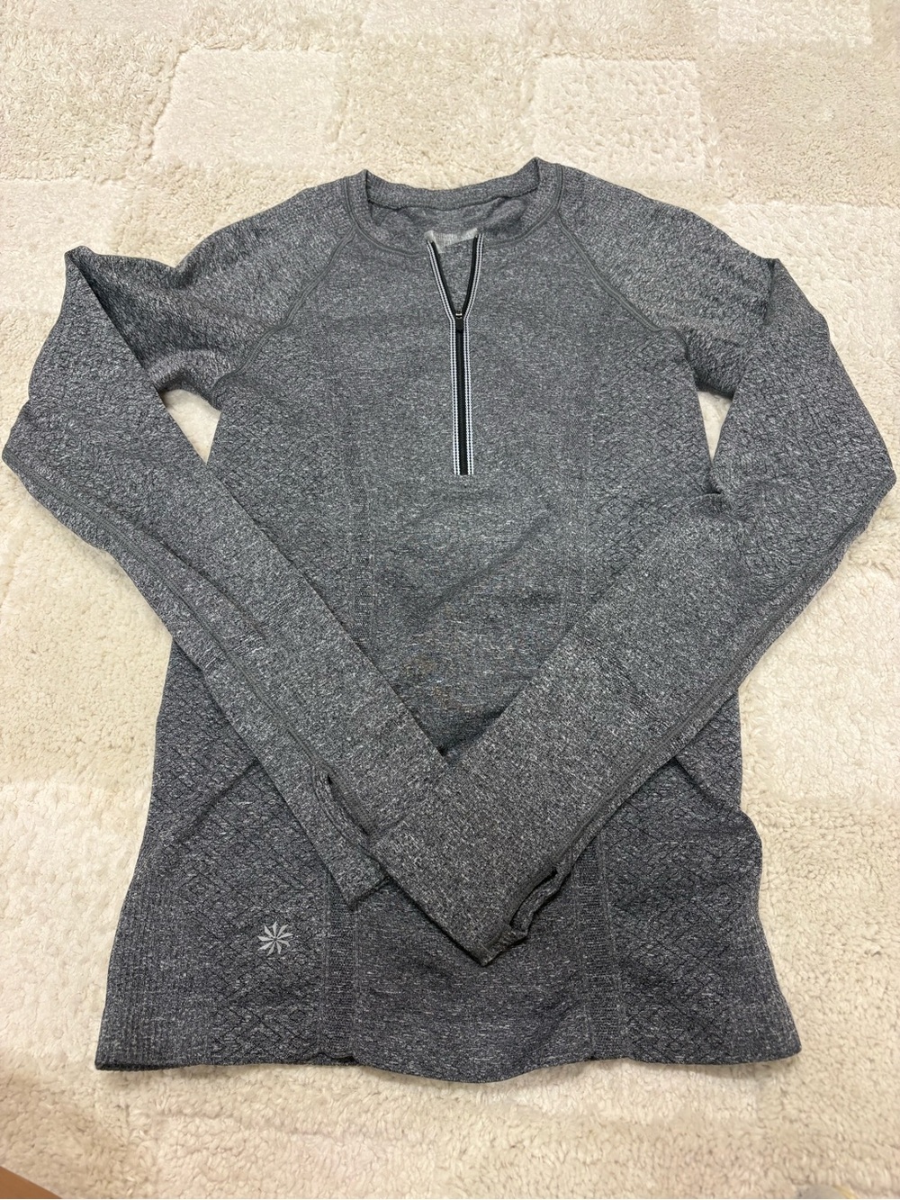 Athleta Women’s Gray Quarter-Zip Lightweight Pullover Top